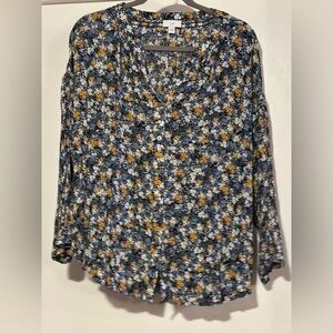 J. Jill Multicolor Floral Blouse